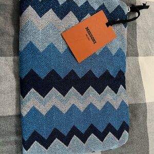 Missoni for Target Blue Chevron Knit Cosmetic Pouch